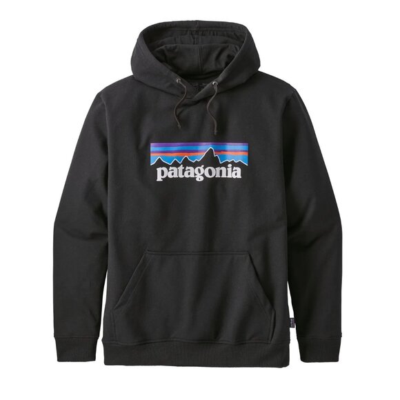 Patagonia Other - Unisex Patagonia Black Pullover Hoodie P-6 Uprisal Logo Sz S RA10051 EUC fleece